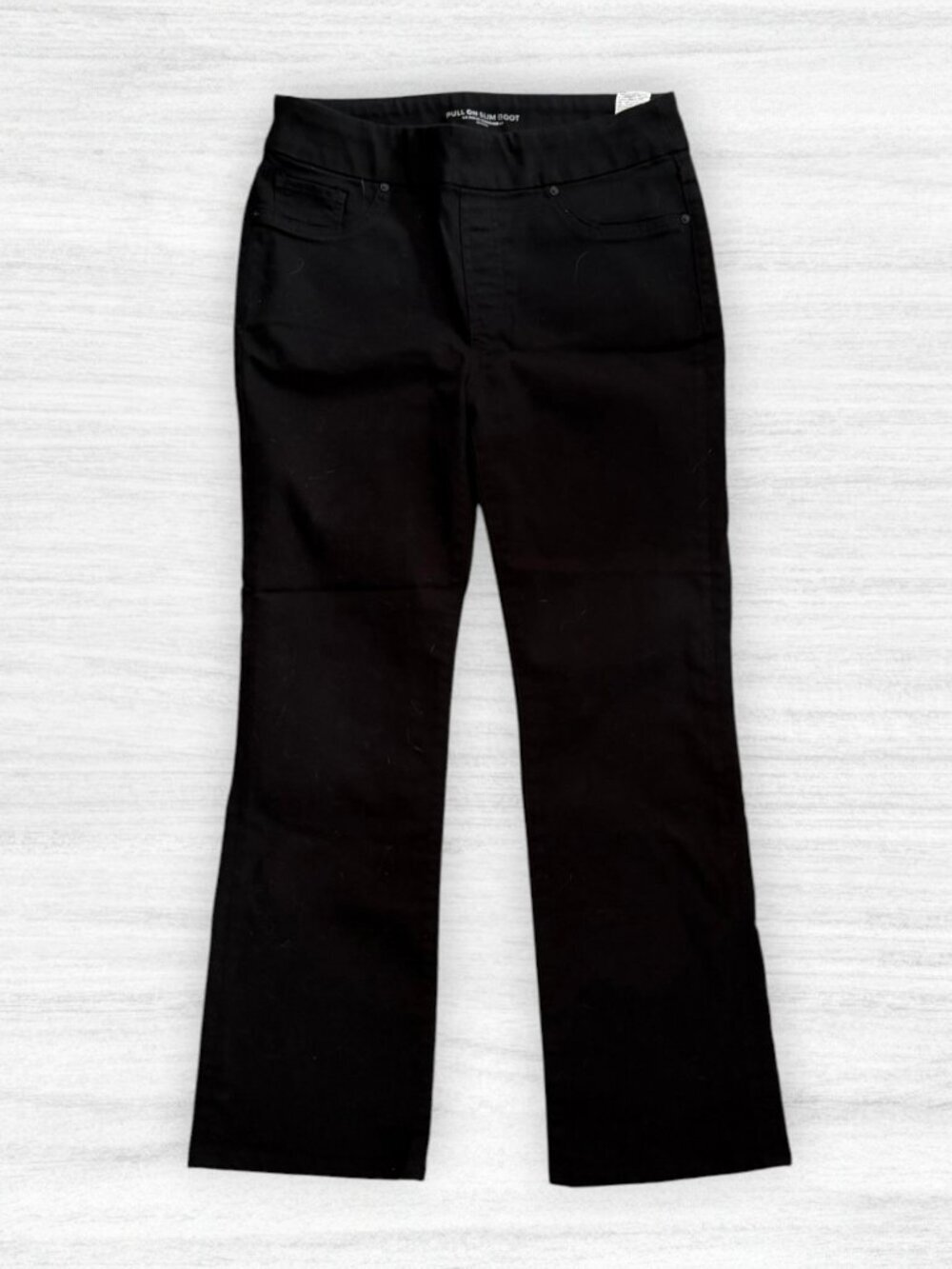 Chico's Pull On Slim Boot Black Pants Womens US 4 Pull On Stretch Career